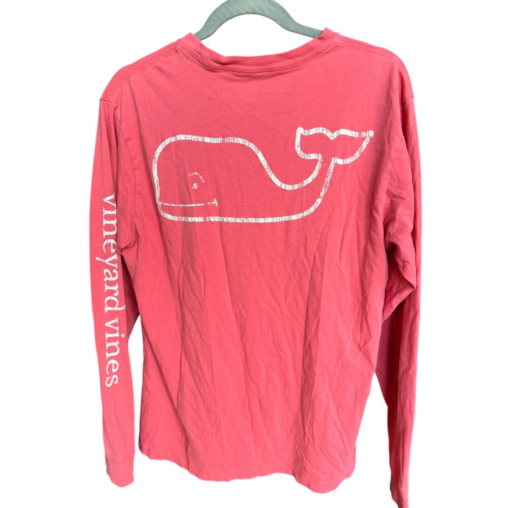 Vineyard Vines Pink Long Sleeve Pocket Tee Men's Small Whale Logo